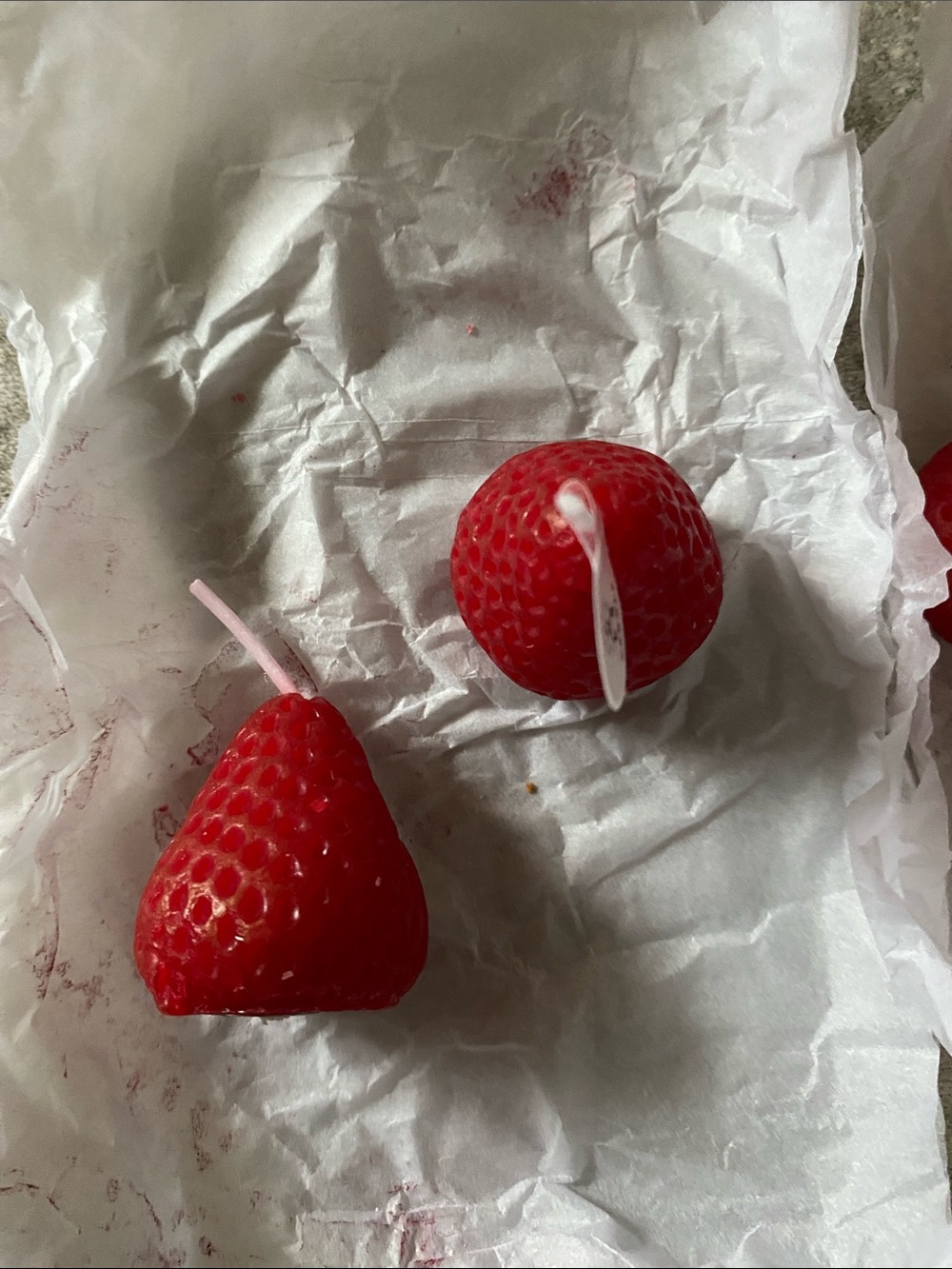 Red Strawberry-Shaped Cake Candles for Parties